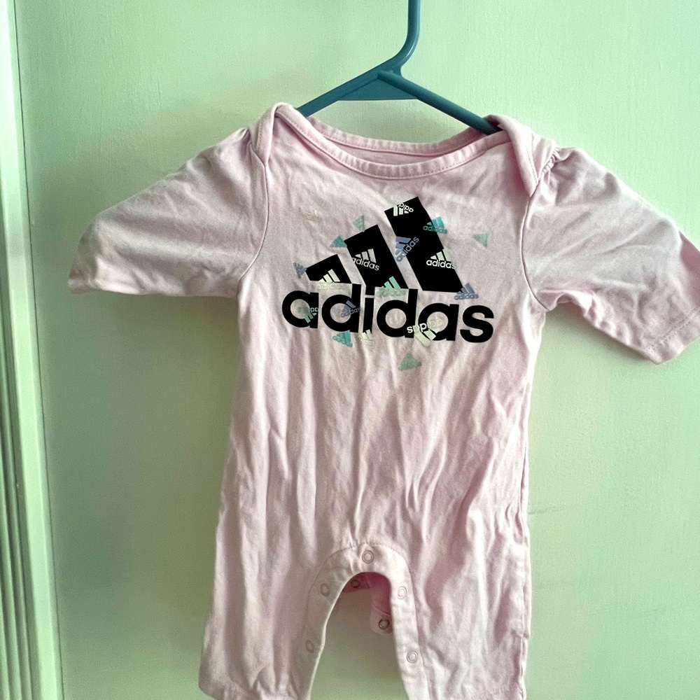 2 one piece girls Adidas bodysuits